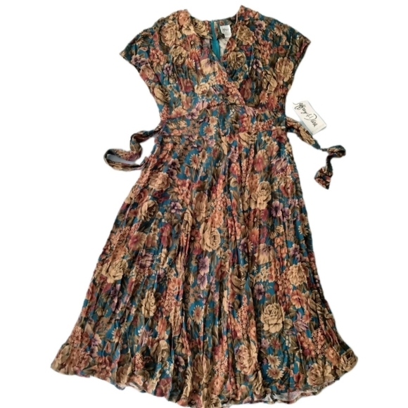Jeffrey & Dara Dresses & Skirts - VTG Jeffrey & Dara By Linda Hutley NWT Floral Dress Size 15/16 Retro Deadstock